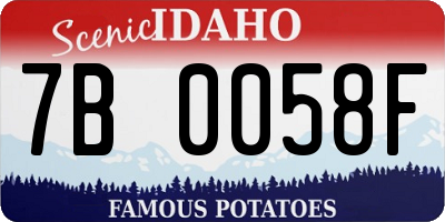 ID license plate 7B0058F