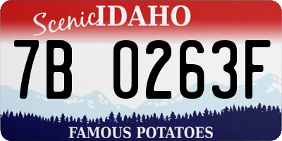 ID license plate 7B0263F