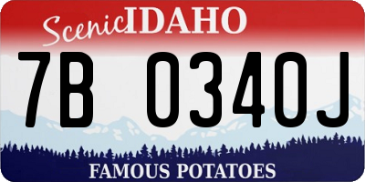 ID license plate 7B0340J