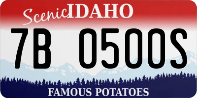 ID license plate 7B0500S