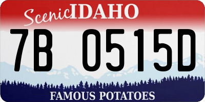 ID license plate 7B0515D