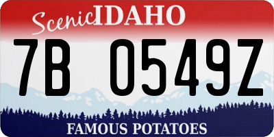 ID license plate 7B0549Z