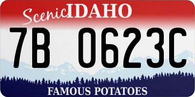 ID license plate 7B0623C