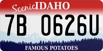 ID license plate 7B0626U
