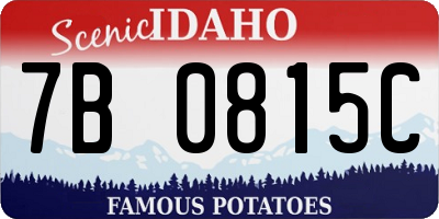 ID license plate 7B0815C
