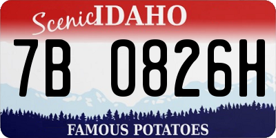 ID license plate 7B0826H