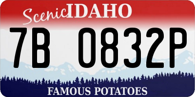 ID license plate 7B0832P