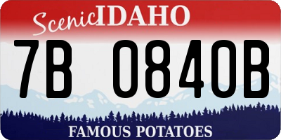 ID license plate 7B0840B