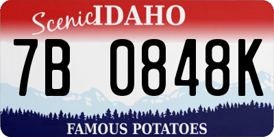 ID license plate 7B0848K