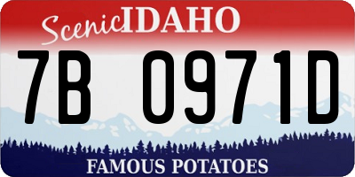 ID license plate 7B0971D