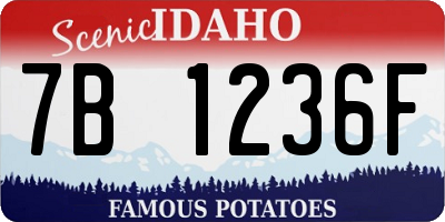ID license plate 7B1236F