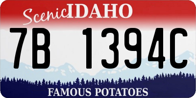 ID license plate 7B1394C