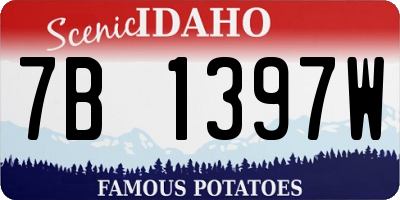 ID license plate 7B1397W