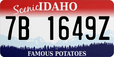 ID license plate 7B1649Z
