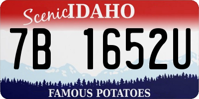 ID license plate 7B1652U