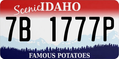 ID license plate 7B1777P