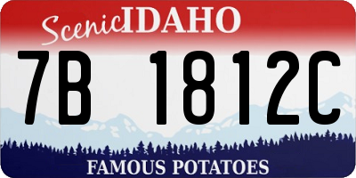 ID license plate 7B1812C