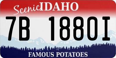 ID license plate 7B1880I
