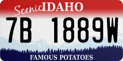 ID license plate 7B1889W