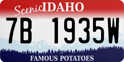 ID license plate 7B1935W