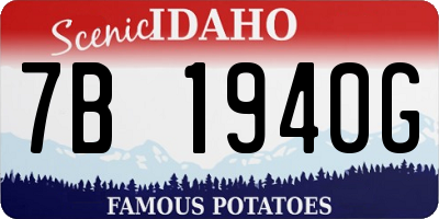 ID license plate 7B1940G
