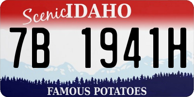 ID license plate 7B1941H