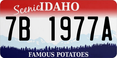 ID license plate 7B1977A