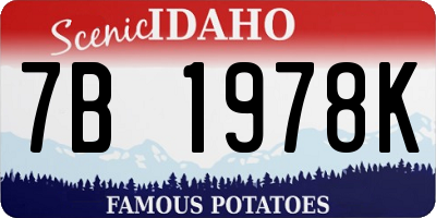 ID license plate 7B1978K