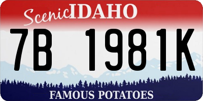 ID license plate 7B1981K