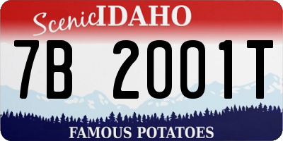 ID license plate 7B2001T