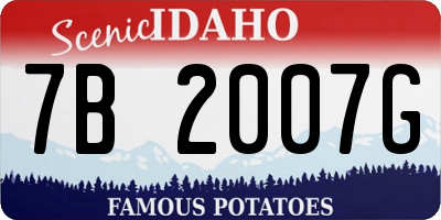 ID license plate 7B2007G