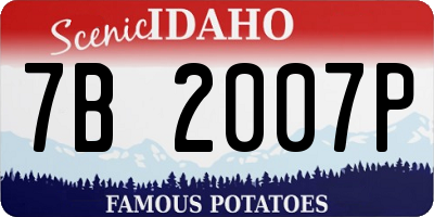 ID license plate 7B2007P