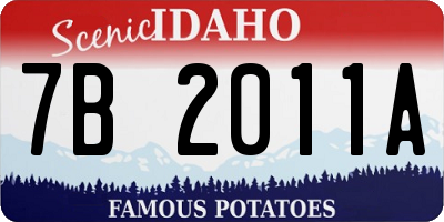 ID license plate 7B2011A