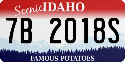 ID license plate 7B2018S