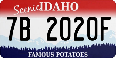 ID license plate 7B2020F