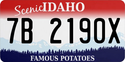 ID license plate 7B2190X