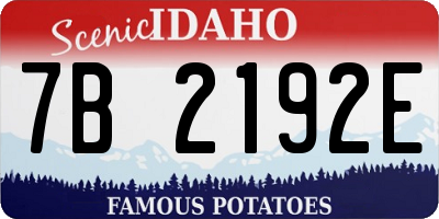 ID license plate 7B2192E