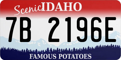 ID license plate 7B2196E
