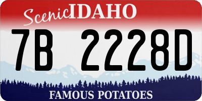 ID license plate 7B2228D
