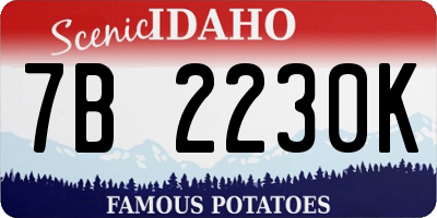 ID license plate 7B2230K
