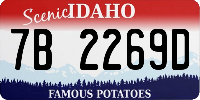 ID license plate 7B2269D