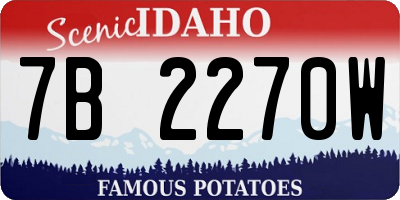 ID license plate 7B2270W