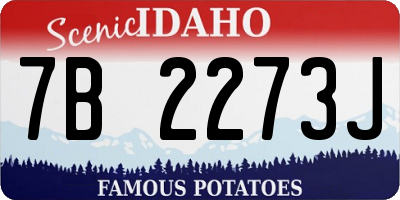 ID license plate 7B2273J
