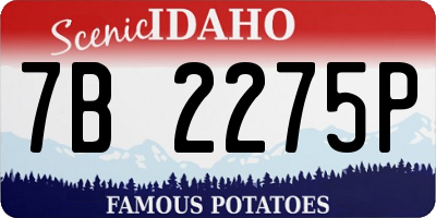 ID license plate 7B2275P