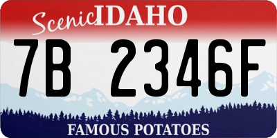 ID license plate 7B2346F