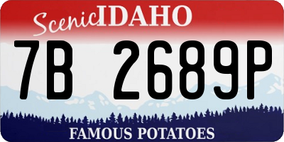 ID license plate 7B2689P