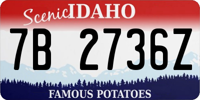 ID license plate 7B2736Z