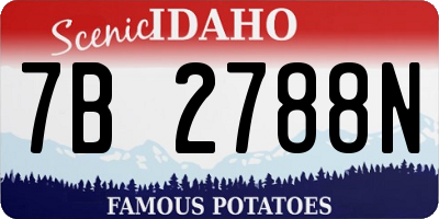 ID license plate 7B2788N