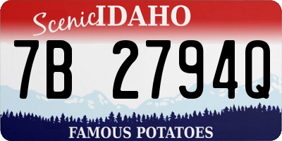 ID license plate 7B2794Q