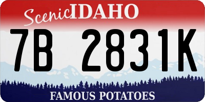 ID license plate 7B2831K
